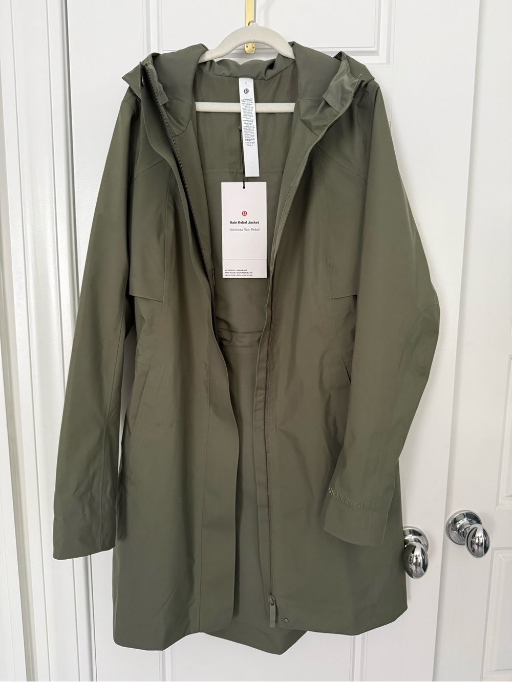 lululemon athletica Olive Green Hooded Trench Coat